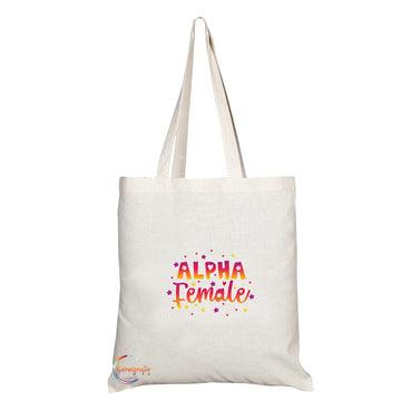 TB1430 Alpha Female Novelty Present Gift Printed Eco-Friendly Stylish Long Handled Tote Shoulder Bag