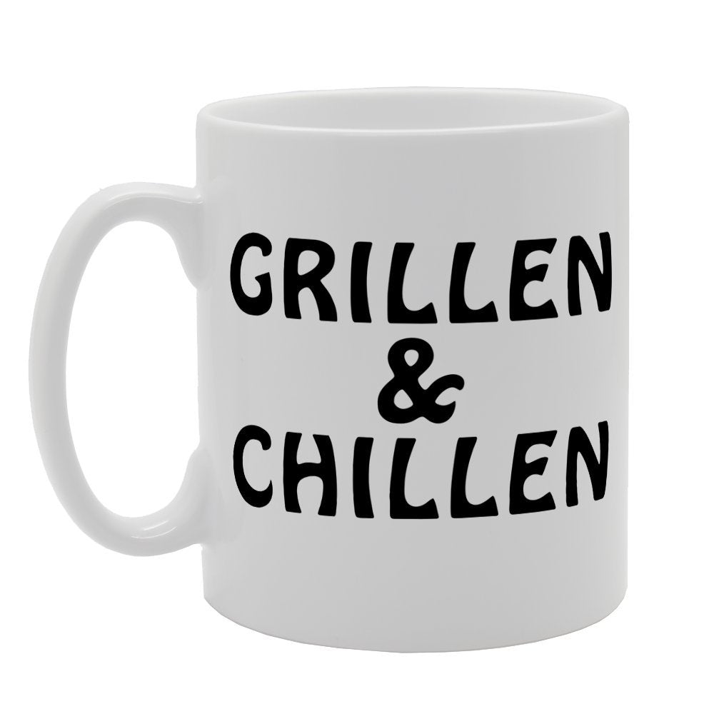 Grillen And Chillen   Printed Tea Coffee Ceramic  Mg1997 - Funny Printed Coffee Mug - Great Gift Idea