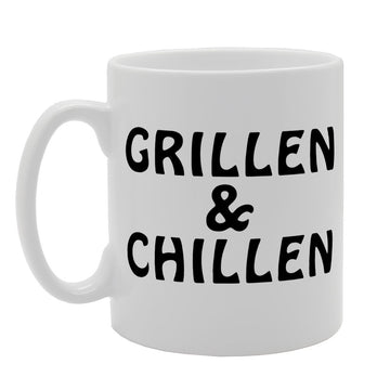 Grillen And Chillen   Printed Tea Coffee Ceramic  Mg1997 - Funny Printed Coffee Mug - Great Gift Idea