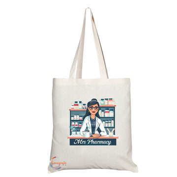 TB1762 Mrs Pharmacy Tote Bag - Great for Pharmacists, Pharmacy Technicians, Medical Professionals - Sustainable, Stylish, Long Handled, Durable and Reusable
