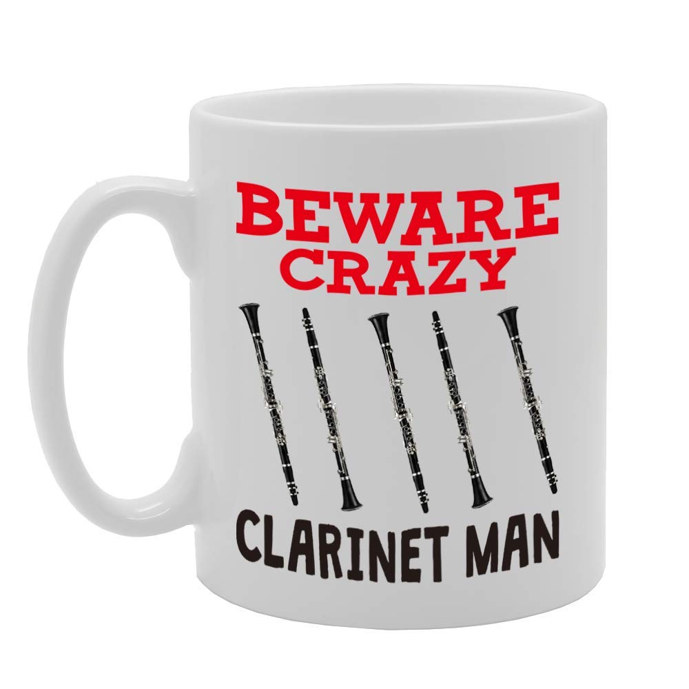 Beware Crazy Clarinet Man   Printed Tea Coffee Ceramic  Mg4367 - Funny Printed Coffee Mug - Great Gift Idea