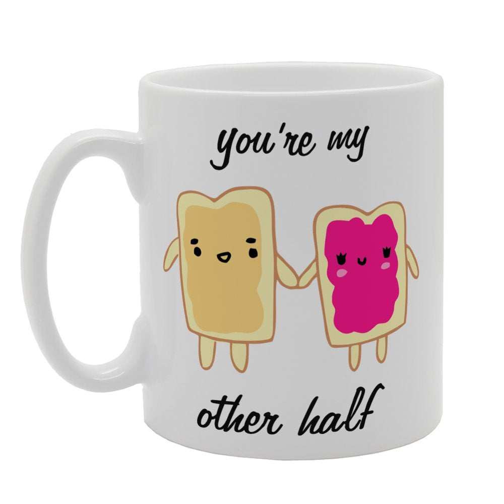 Valentine'S Day - You'Re My Other Half   Printed Tea Coffee Ceramic  Mg3701 - Funny Printed Coffee Mug - Great Gift Idea