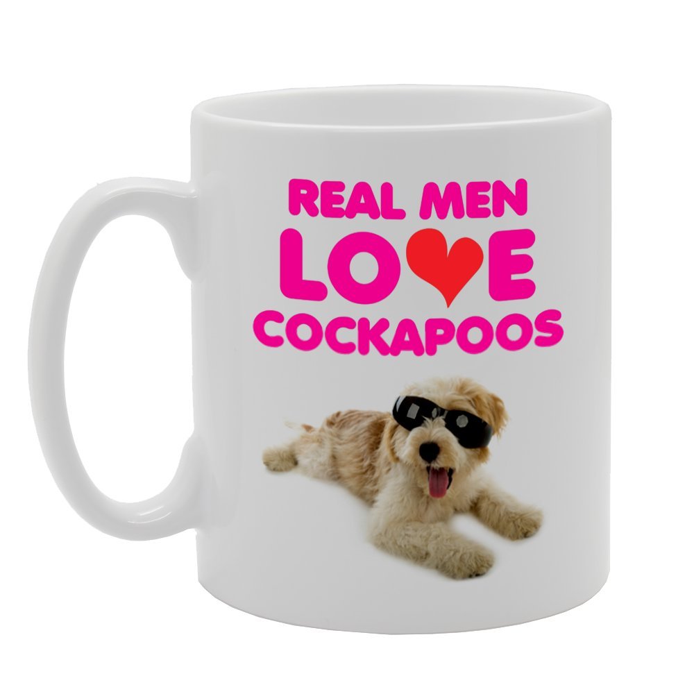 Real Men Love Cockapoos   Printed Tea Coffee Ceramic  Mg3090 - Funny Printed Coffee Mug - Great Gift Idea