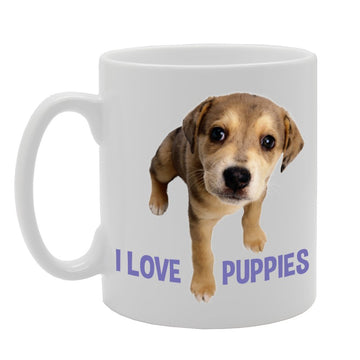 I Love Puppies Cute Image   Printed Tea Coffee Ceramic  Mg2103 - Funny Printed Coffee Mug - Great Gift Idea