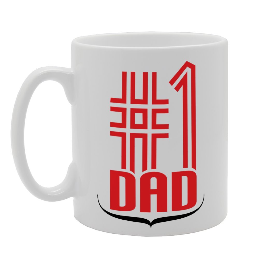 Father'S  - #1 Dad   Printed Tea Coffee Ceramic  Mg3800 - Funny Printed Coffee Mug - Great Gift Idea