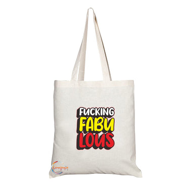 TB1446 F**king Fabulous Novelty Present Gift Printed Eco-Friendly Stylish Long Handled Tote Shoulder Bag
