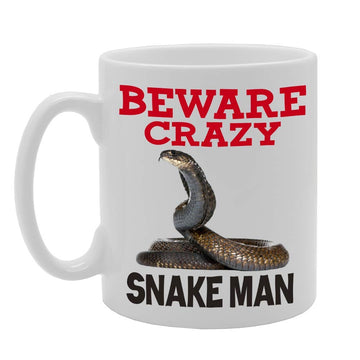 Beware Crazy Snake Man   Printed Tea Coffee Ceramic  Mg4418 - Funny Printed Coffee Mug - Great Gift Idea