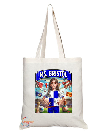 TB1657 Ms Bristol Footie Fan Lady Girl Tote Bag - Eco-Friendly, Stylish, Long Handled, Perfect Novelty Gift by