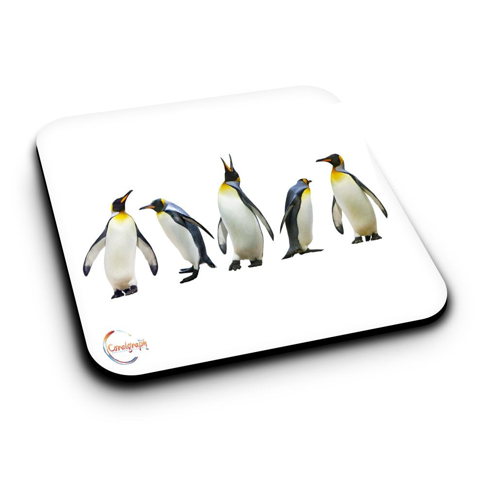 ER506 Beautiful Penguin Image Novelty Present Gift Printed MDF Wooden Coaster
