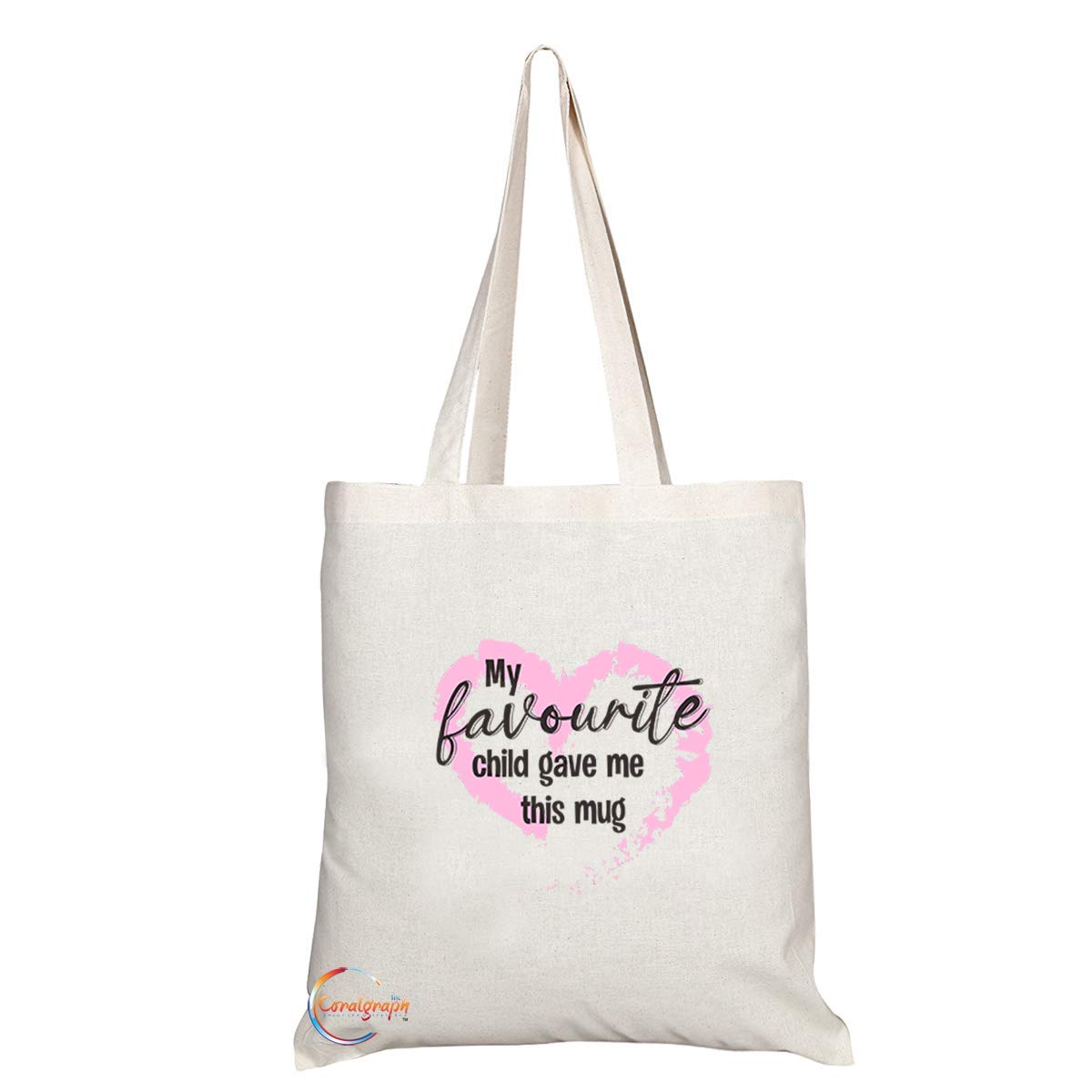 TB736 My Favourite Child Gave Me This Mug Novelty Present Gift Printed Eco-Friendly Stylish Long Handled Tote Shoulder Bag