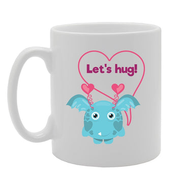 Lets Hug   Printed Tea Coffee Ceramic  Mg3708 - Funny Printed Coffee Mug - Great Gift Idea