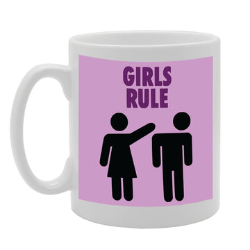 Girls Rule   Printed Tea Coffee Ceramic  Mg2373 - Funny Printed Coffee Mug - Great Gift Idea