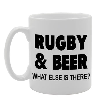 Rugby & Beer What Else Is There?   Printed Tea Coffee Ceramic  Mg1171 - Funny Printed Coffee Mug - Great Gift Idea