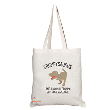 TB680 Grumpysaurus LIKE A NORMAL GRUMPY, BUT MORE AWESOME Novelty Present Gift Printed Eco-Friendly Stylish Long Handled Tote Shoulder Bag