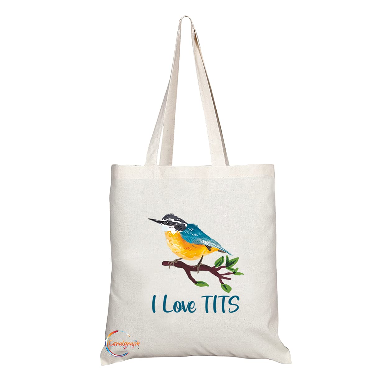 TB1260 I Love Tits Novelty Present Gift Printed Eco-Friendly Stylish Long Handled Tote Shoulder Bag