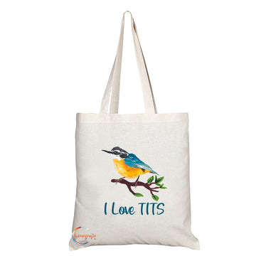 TB1260 I Love Tits Novelty Present Gift Printed Eco-Friendly Stylish Long Handled Tote Shoulder Bag