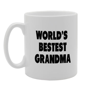 World'S Bestest Grandma   Printed Tea Coffee Ceramic  Mg1388 - Funny Printed Coffee Mug - Great Gift Idea