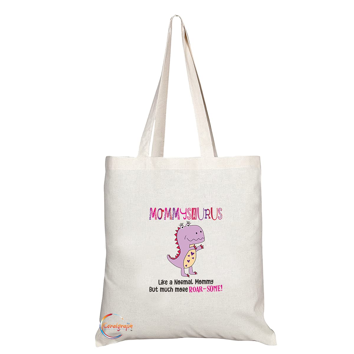 TB1384 Mommysaurus Like a Noraml Mommy but much more Roar-Some! Tea Novelty Present Gift Printed Eco-Friendly Stylish Long Handled Tote Shoulder Bag
