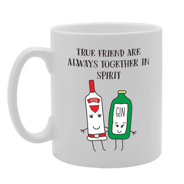 True Friends Are Always Together In Spirit   Printed Tea Coffee Ceramic  Mg5144 - Funny Printed Coffee Mug - Great Gift Idea