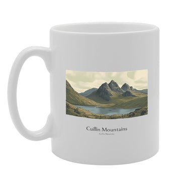 Printed Coffee Ceramic  Featuring Cities And Landmarks In United Kingdom (Cuillin Mountains) - Funny Printed Coffee Mug - Great Gift Idea