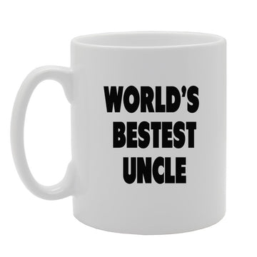World'S Bestest Uncle   Printed Tea Coffee Ceramic  Mg993 - Funny Printed Coffee Mug - Great Gift Idea