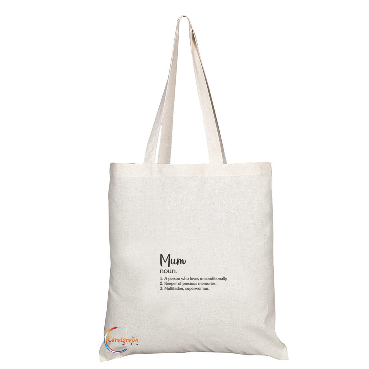 TB703 Mum Dictionary Alternative Meaning Novelty Present Gift Printed Eco-Friendly Stylish Long Handled Tote Shoulder Bag