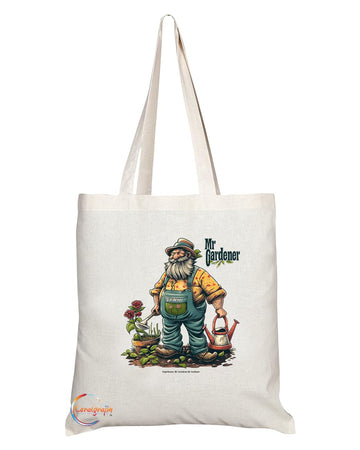 TB1835 Mr Gardener Tote Bag - Great Gift for Male Gardeners, Plant Lovers, Horticulturists - Durable, Stylish, Eco-Friendly, Reusable, Spacious, and Lightweight