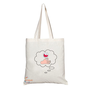 TB1256 Wine Novelty Present Gift Printed Eco-Friendly Stylish Long Handled Tote Shoulder Bag