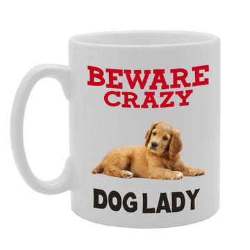 Beware Crazy Dog Lady   Printed Tea Coffee Ceramic  Mg4426 - Funny Printed Coffee Mug - Great Gift Idea