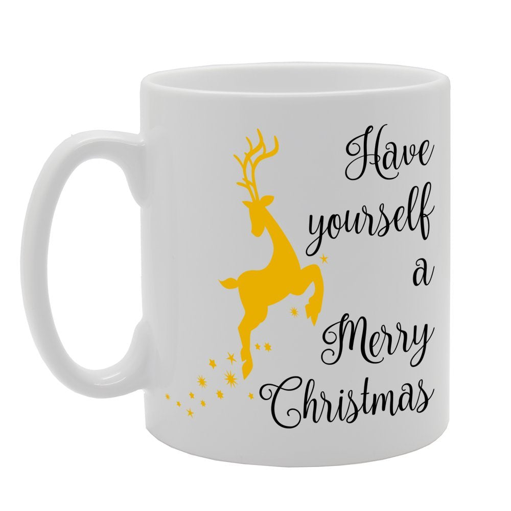 Have Yourself A Merry Christmas   Printed Tea Coffee Ceramic  Mg135 - Funny Printed Coffee Mug - Great Gift Idea