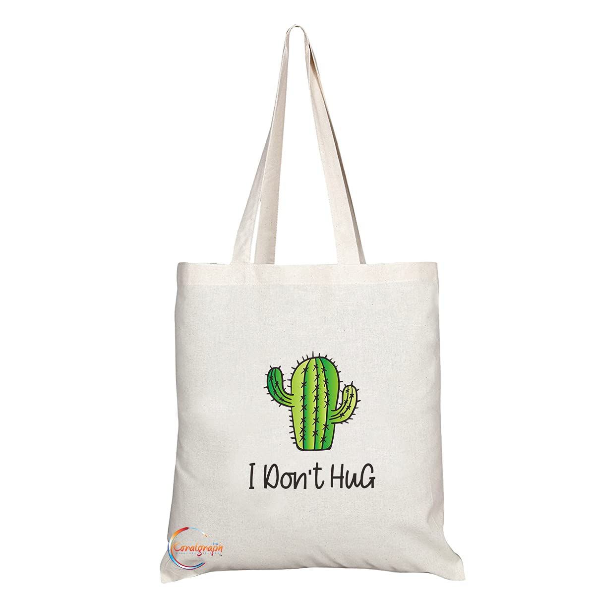 TB1402 I Don't Hug Novelty Present Gift Printed Eco-Friendly Stylish Long Handled Tote Shoulder Bag