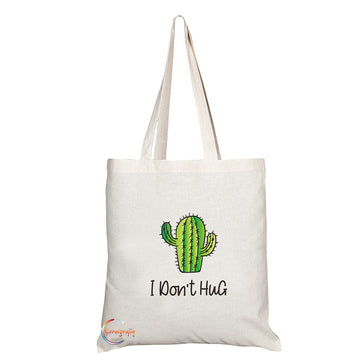 TB1402 I Don't Hug Novelty Present Gift Printed Eco-Friendly Stylish Long Handled Tote Shoulder Bag
