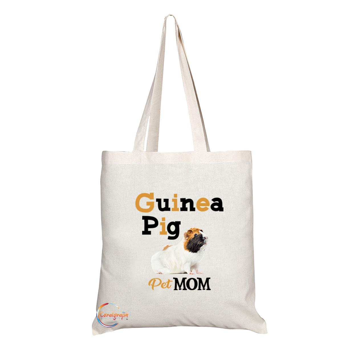 TB617 Pet MOM Guinea Pig Novelty Present Gift Printed Eco-Friendly Stylish Long Handled Tote Shoulder Bag
