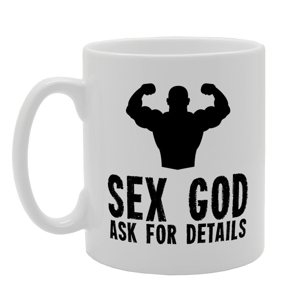 Sex God Ask For Details   Printed Tea Coffee Ceramic  Mg2524 - Funny Printed Coffee Mug - Great Gift Idea