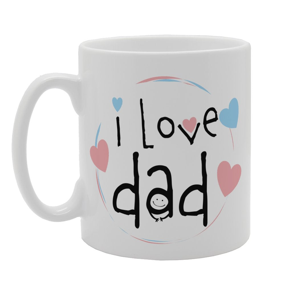 Father'S  - I Love Dad I Love You Dad This Much   Printed Tea Coffee Ceramic  Mg3780 - Funny Printed Coffee Mug - Great Gift Idea