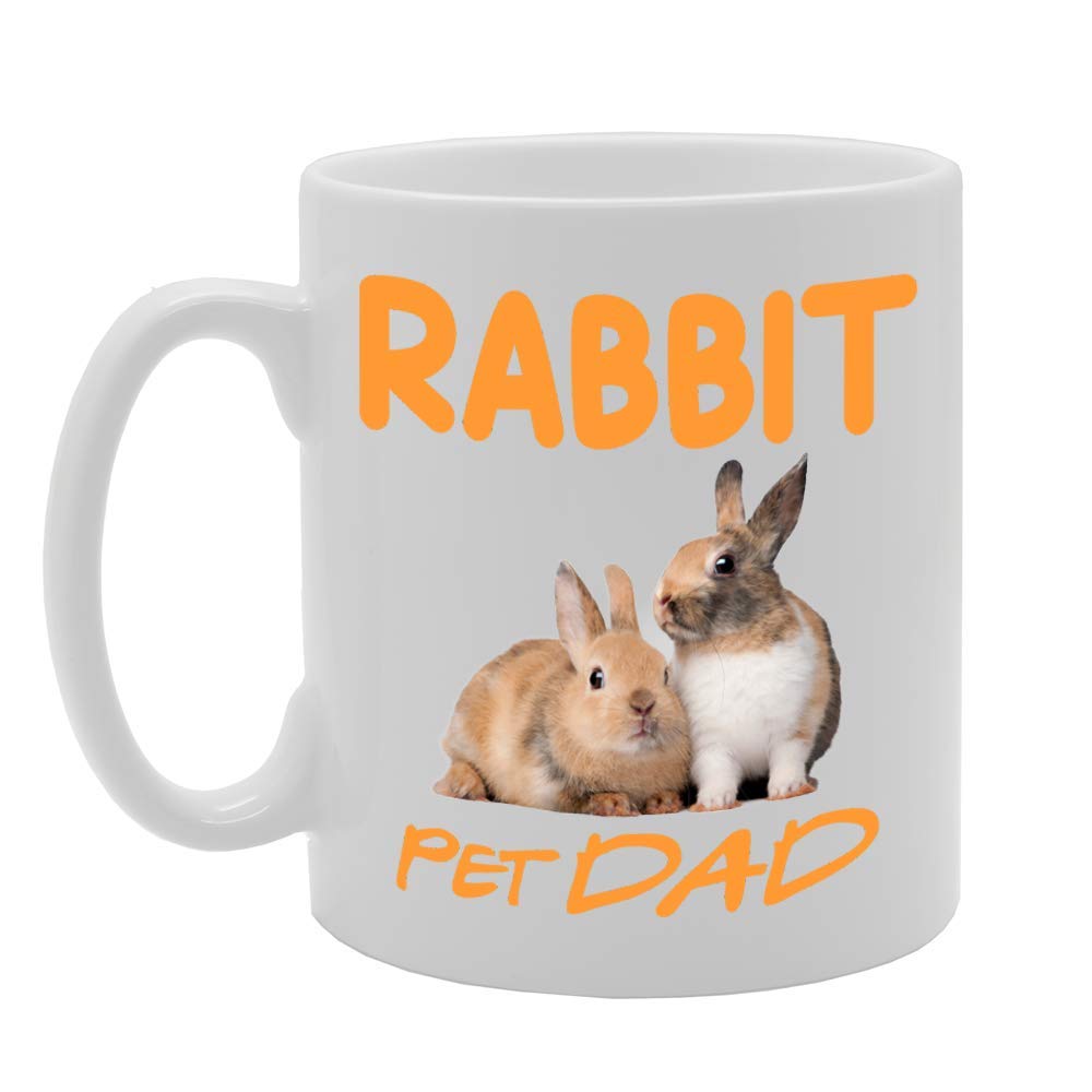 Pet Dad Rabbit   Printed Tea Coffee Ceramic  Mg4629 - Funny Printed Coffee Mug - Great Gift Idea