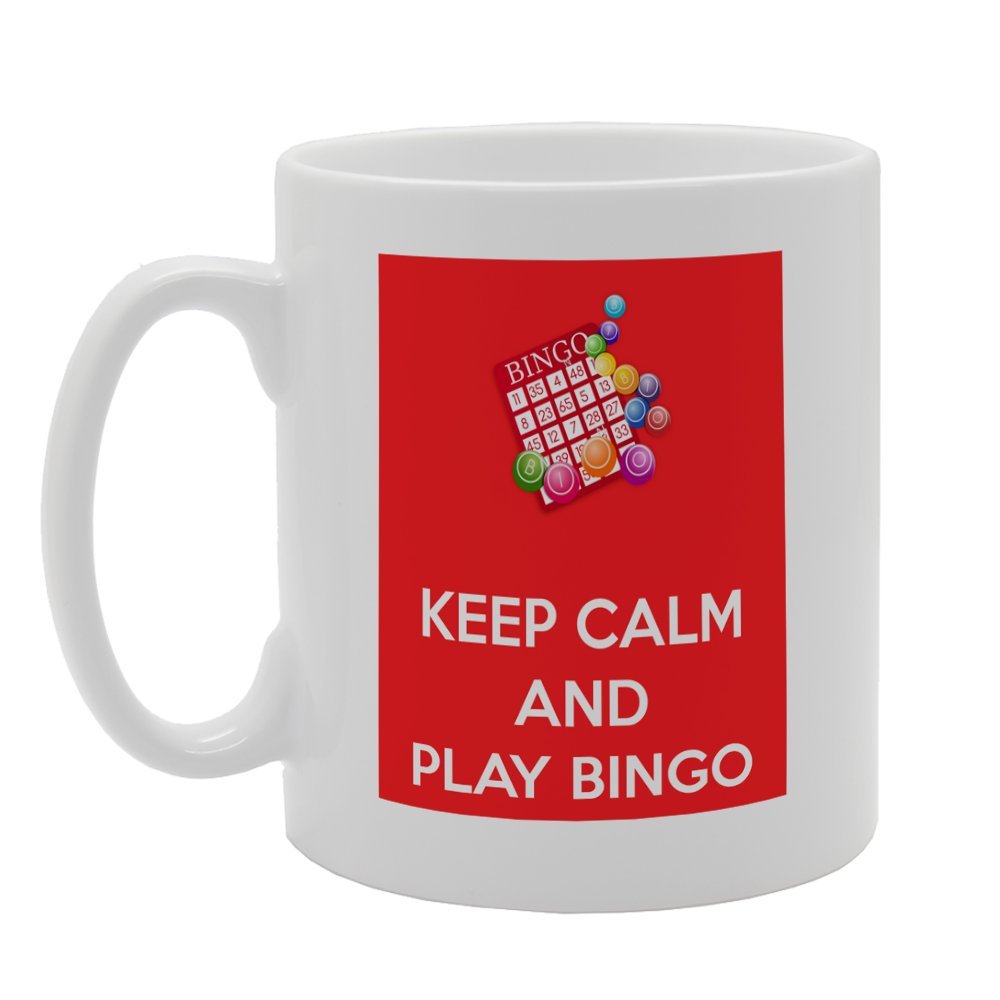 Keep Calm And Play Bingo   Printed Tea Coffee Ceramic  Mg3350 - Funny Printed Coffee Mug - Great Gift Idea