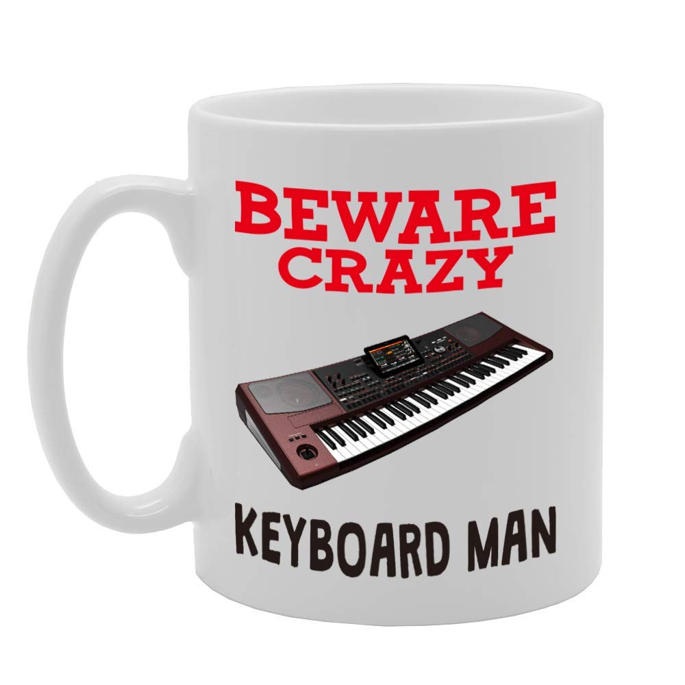 Beware Crazy Keyboard Man   Printed Tea Coffee Ceramic  Mg4372 - Funny Printed Coffee Mug - Great Gift Idea