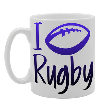 I Love Rugby   Printed Tea Coffee Ceramic  Mg244 - Funny Printed Coffee Mug - Great Gift Idea