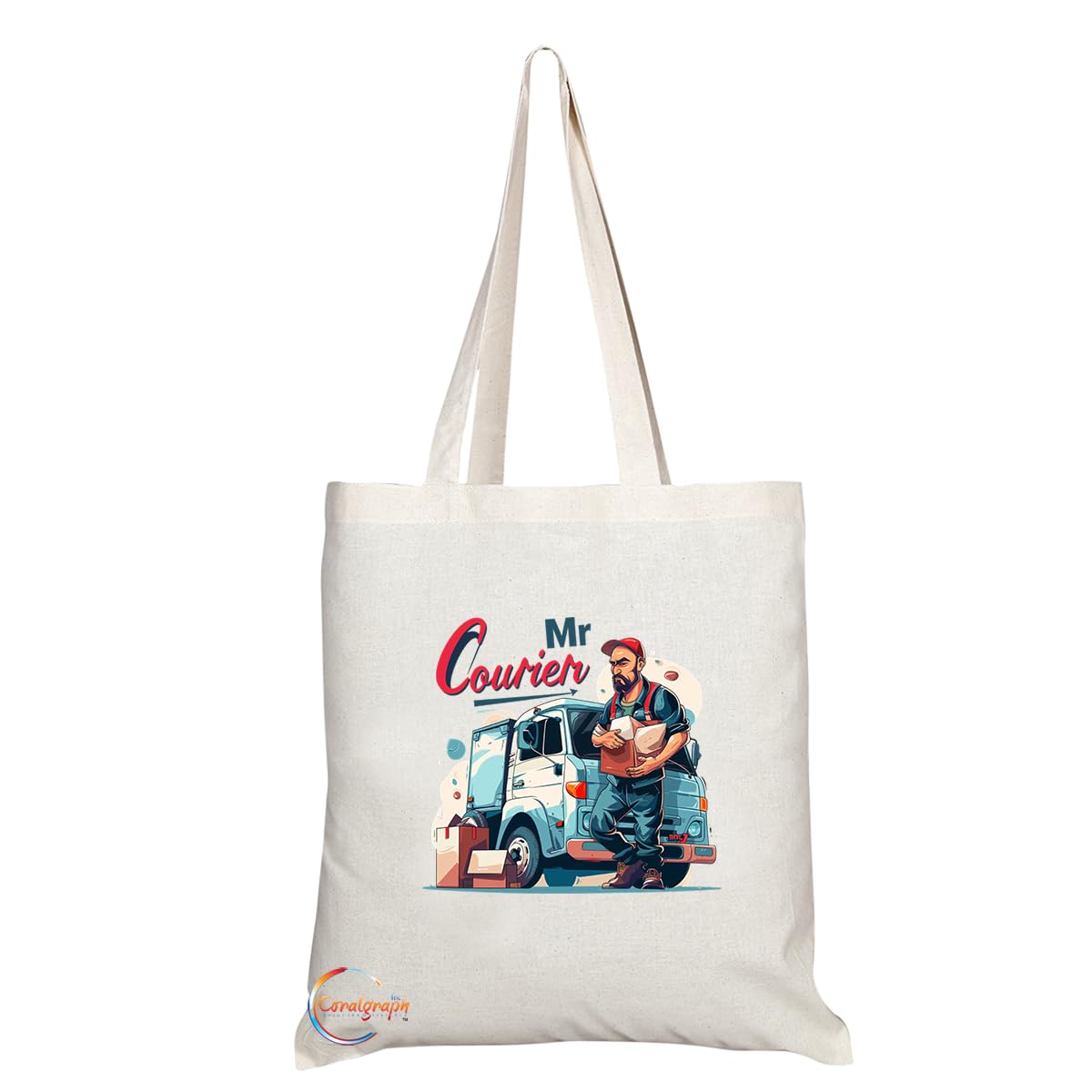 TB1759 Mr Courier Tote Bag - Great for Couriers, Delivery Drivers, Logistics Workers - Sustainable, Stylish, Long Handled, Durable and Reusable