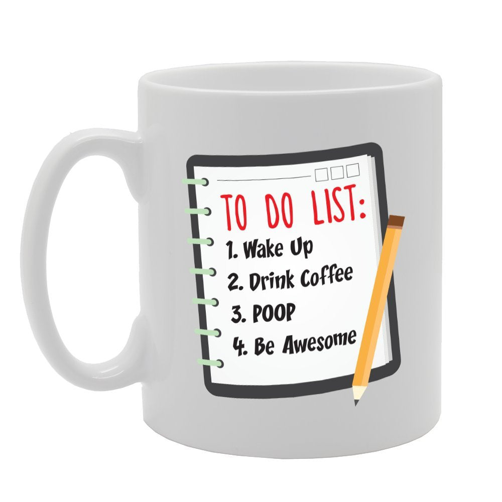 Funny To Do List Diary Page   Printed Tea Coffee Ceramic  Mg2131 - Funny Printed Coffee Mug - Great Gift Idea