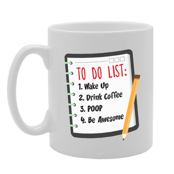 Funny To Do List Diary Page   Printed Tea Coffee Ceramic  Mg2131 - Funny Printed Coffee Mug - Great Gift Idea