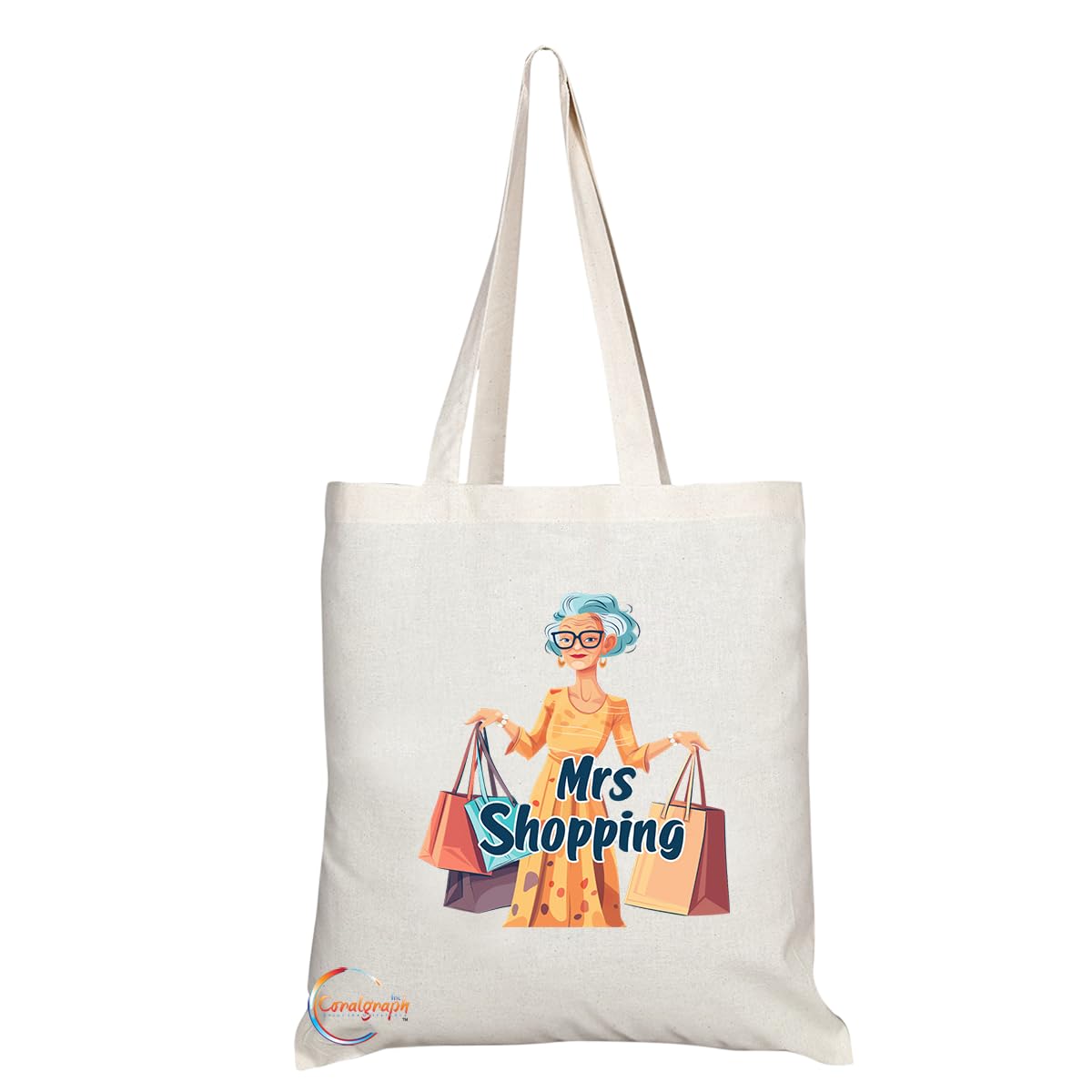 TB1781 Mrs Shopping Tote Bag - Great for Shopping Enthusiasts, Bargain Hunters, Retail Lovers - Sustainable, Stylish, Long Handled, Durable and Reusable