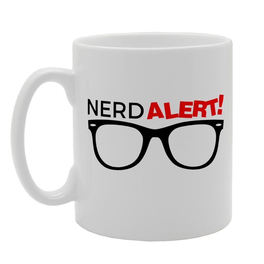 Nerd Alert Funny Clear Sunglasses   Printed Tea Coffee Ceramic  Mg1597 - Funny Printed Coffee Mug - Great Gift Idea