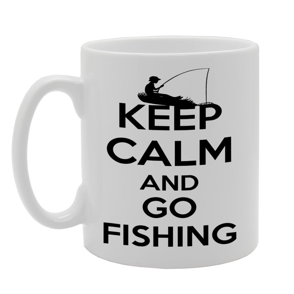 Keep Calm And Go Fishing   Printed Tea Coffee Ceramic  Mg1188 - Funny Printed Coffee Mug - Great Gift Idea