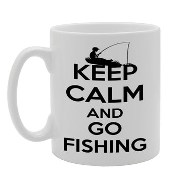 Keep Calm And Go Fishing   Printed Tea Coffee Ceramic  Mg1188 - Funny Printed Coffee Mug - Great Gift Idea