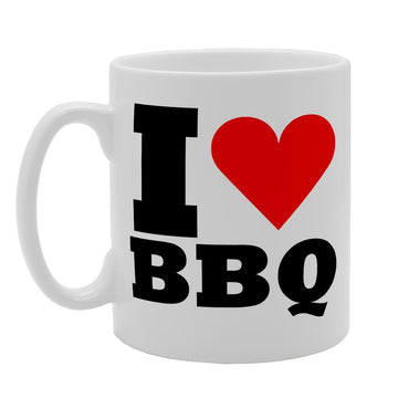 I Love Bbq   Printed Tea Coffee Ceramic  Mg1963 - Funny Printed Coffee Mug - Great Gift Idea