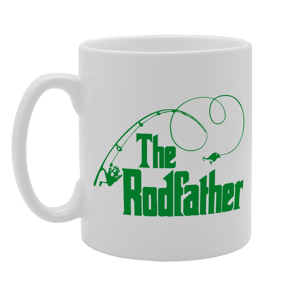 The Rodfather Fisherman Funny Joke Image   Printed Tea Coffee Ceramic  Mg2042 - Funny Printed Coffee Mug - Great Gift Idea