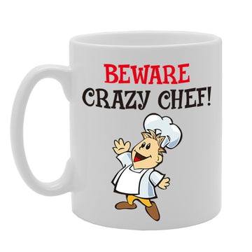 Beware Crazy Chef!   Printed Tea Coffee Cermic  Mg4289 - Funny Printed Coffee Mug - Great Gift Idea