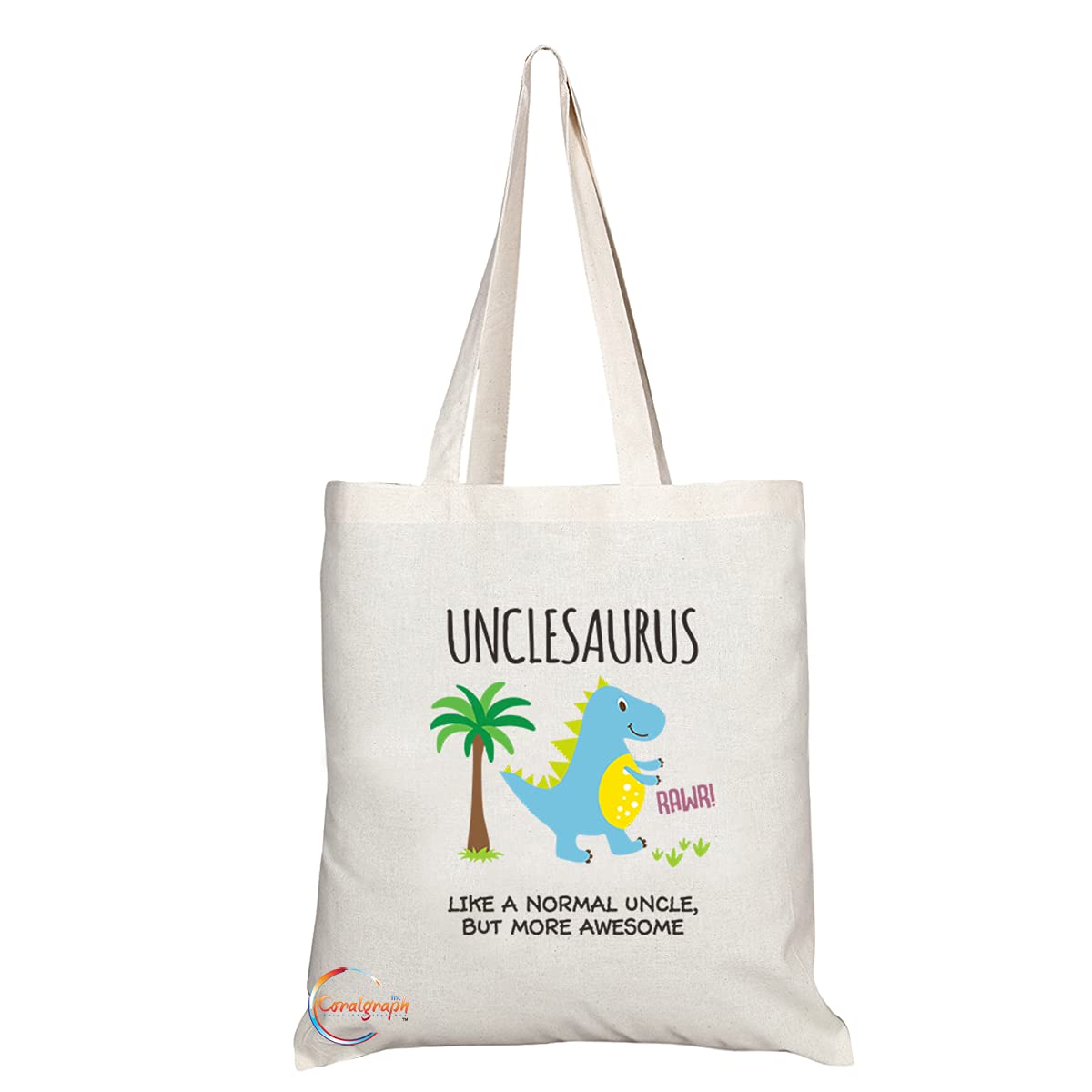 TB1198 Unclesaurus Like a Normal Uncle but more Rawr-some Novelty Present Gift Printed Eco-Friendly Stylish Long Handled Tote Shoulder Bag